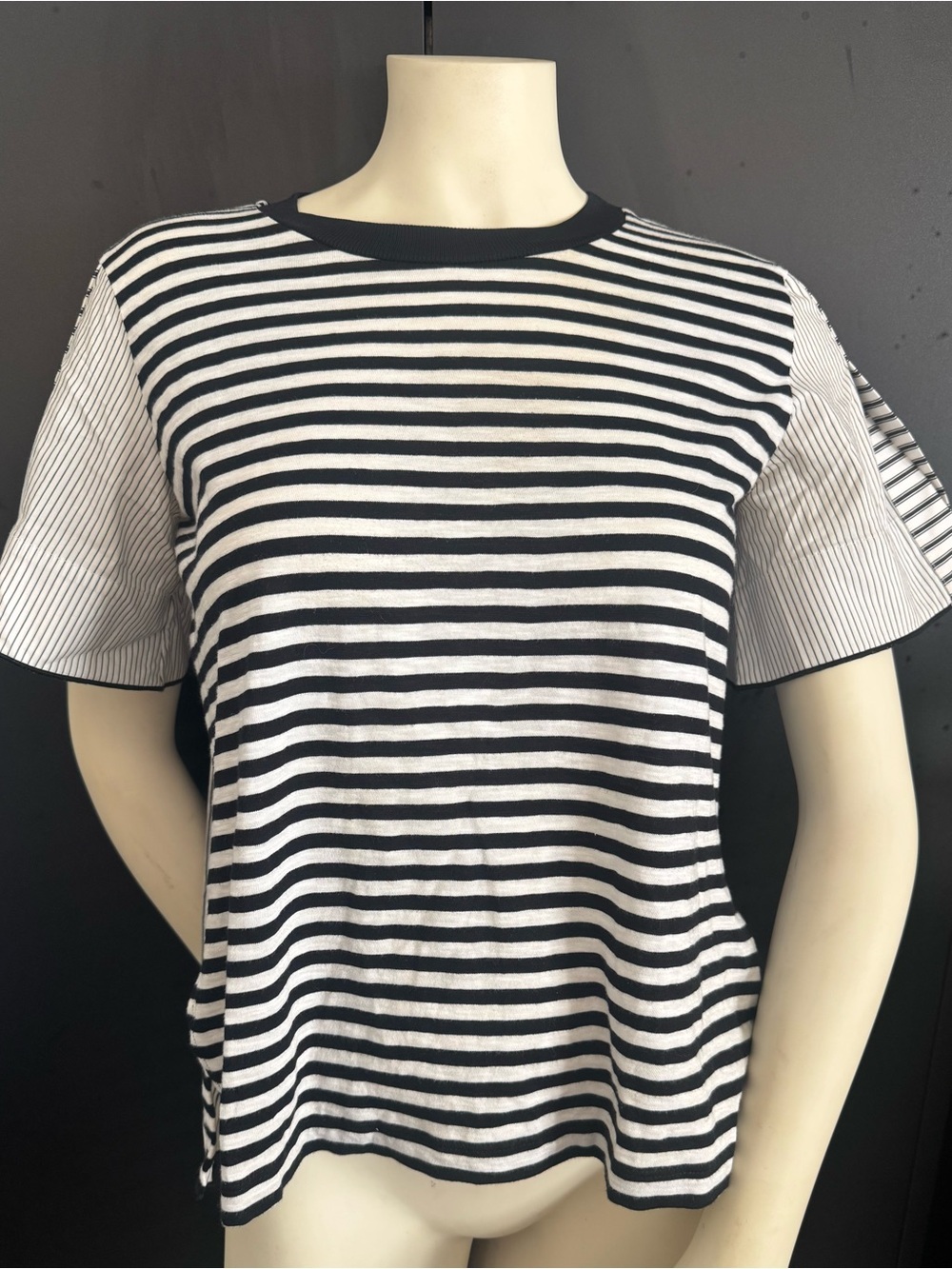 Dorothee Schumacher Mixed Stripe Short Sleeve Knit Top Size 0 (US XS)